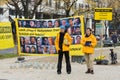 The protest by Greenpeace activists in Berlin Royalty Free Stock Photo