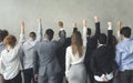 Protest group of business peopel hands showing clenched fists Royalty Free Stock Photo