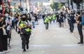 Protest hong kong police running against protester