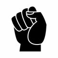 Protest illustration, black hand, protester fist isolated