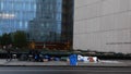 A protest at the LAPD Building in Los Angeles