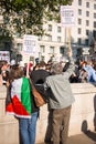 Protest messages at the Gaza: Stop The Massacre rally in Whitehall, London, UK.