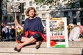Protest messages at the Gaza: Stop The Massacre rally in Whitehall, London, UK.