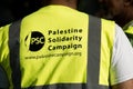 Protest messages on placards and posters at the Gaza: Stop The Massacre rally in Whitehall, London, UK.