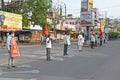 Protest rallies by several leftist organizations demanding that the government play a proper role in preventing the Coronavirus Royalty Free Stock Photo