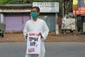 Protest rallies by several leftist organizations demanding that the government play a proper role in preventing the Coronavirus Royalty Free Stock Photo