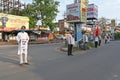 Protest rallies by several leftist organizations demanding that the government play a proper role in preventing the Coronavirus Royalty Free Stock Photo