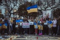 A protest rally against the Russian incursion on Ukraine