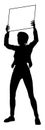 Protest Rally March Picket Sign Silhouette Person Royalty Free Stock Photo