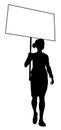 Protest Rally March Picket Sign Silhouette Person