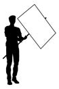 Protest Rally March Picket Sign Silhouette Person Royalty Free Stock Photo