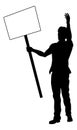 Protest Rally March Picket Sign Silhouette Person Royalty Free Stock Photo