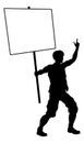 Protest Rally March Picket Sign Silhouette Person