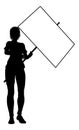 Protest Rally March Picket Sign Silhouette Person Royalty Free Stock Photo