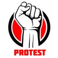 Protest, rebel vector revolution art poster, background