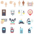 Protest related vector icon set 1, flat style Royalty Free Stock Photo