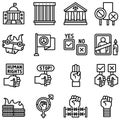 Protest related vector icon set 4, line style Royalty Free Stock Photo