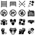 Protest related vector icon set 3, solid style Royalty Free Stock Photo