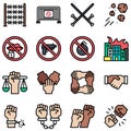 Protest related vector icon set 3, filled style Royalty Free Stock Photo