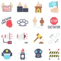 Protest related vector icon set 2, flat style Royalty Free Stock Photo