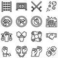 Protest related vector icon set 3, line style Royalty Free Stock Photo
