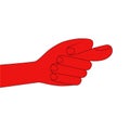Protest sign. A cam in the form of FIG. The hand of man. Vector illustration. Fist on white background. Fig-hand