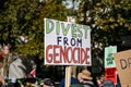 Protest sign with message divest from genocide Royalty Free Stock Photo