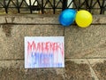 Protest Sign at the Russian Embassy