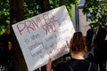 Protest Sign on White Privilige in Ottawa Royalty Free Stock Photo