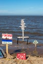 Protest signs on Cleethorpes Beach