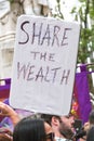 Protest signs at the Equity Union - SAG-AFTRA rally in London, UK.