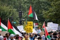 Washington, DC - 10-14-2023: Protest Signs at Palestine Protest in Washington DC