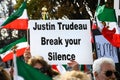 Protest in Solidarity with Iranian Protesters Call Out Justin Trudeau