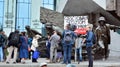 Protest of supporters of Judge Igor Tuleya at the entrance to the Supreme Court. Tuleya is known for criticizing the right-wing go