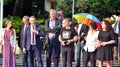 Protest to support free media in Poland. Leaders of the Polish Social Democratic Party.