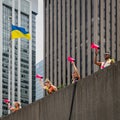 Protest to support Ukraine in Toronto Outdoor Art Fair, Toronto, Canada