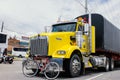 Protest by truckers Royalty Free Stock Photo