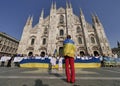 Ukranians protest in Duomo square