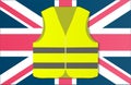 Protest yellow vests in the capital of England London. Vector illustration