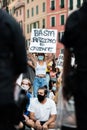 Anti Matteo Salvini Lega protest in Genoa Italy