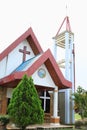 Protestant church with belfry