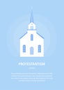 The Protestant Church. Christian temple. Religion. Vector illustration Royalty Free Stock Photo