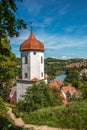 The protestant church St. Barbara in the city Harburg, Swabia, Bavaria, Germany