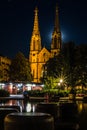 Protestant Town Church in Baden-Baden at Night