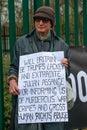 Protester against Julian Assange`s extradition gather outside Belmarsh Prison.