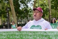 Protester holding the banner during Green Tide demonstration, Madrid Spain