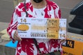 Protester Holding A Cheque At Amsterdam The Netherlands 1-7-2020