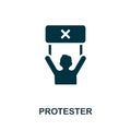 Protester icon. Monochrome simple element from civil rights collection. Creative Protester icon for web design
