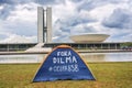 Protester's Tent in Front of National Congress Building, Brasilia, Brazil Royalty Free Stock Photo