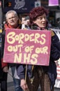 Protester at the SOS NHS National Demo - London, UK.